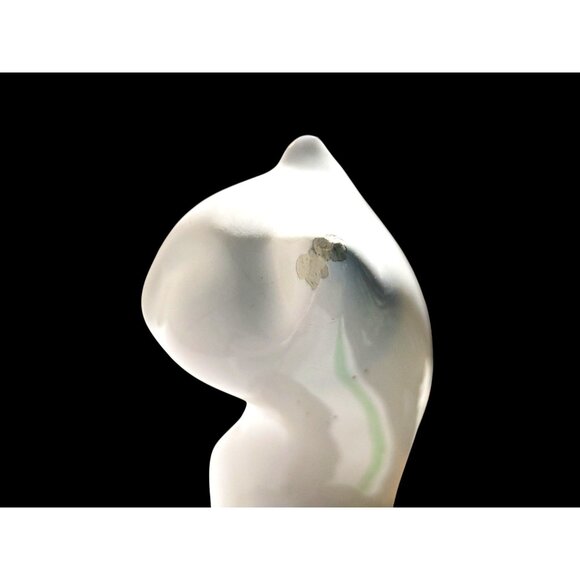 Vintage White Porcelain Cat Figurine Retro Feline Home Decor 8" Tall Minimalist - Picture 6 of 9
